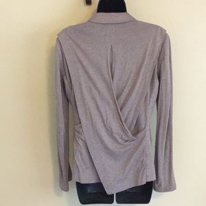 XS BCBG Max Open Front Soft Blazer in tan jersey